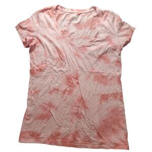 Pink Victoria's Secret xs pink tie dye short sleeve v neck shirt